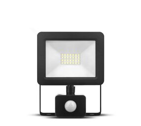 Modee LED schijnwerper met Bewegingssensor - 20W 1800Lm - 6000K Daglicht Wit - IP65 - Zwart Modee LED schijnwerper met Bewegingssensor - 20W 1800Lm - 6000K Daglicht Wit - IP65 - Zwart