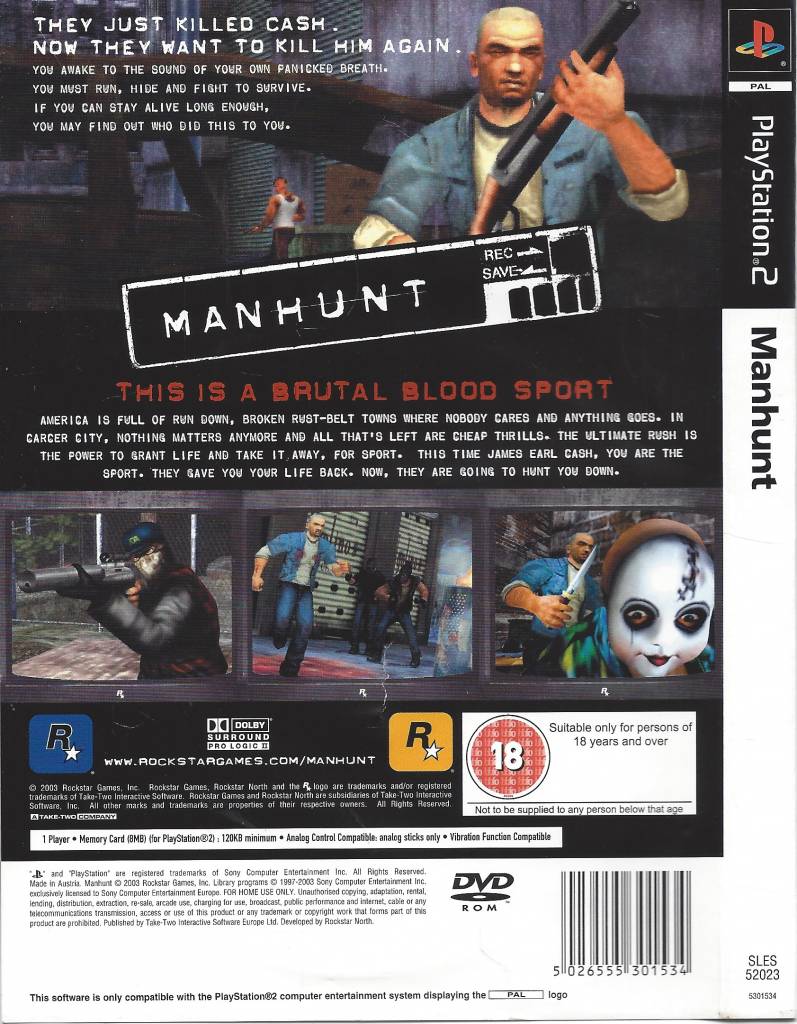 manhunt ps2 for sale