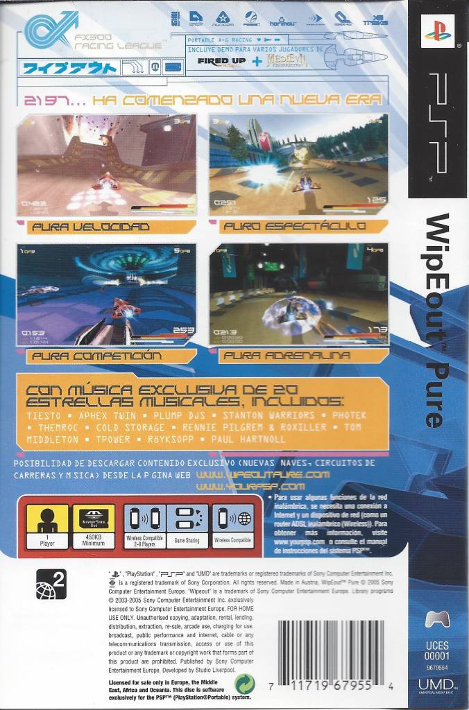 Wipeout Pure Fur Psp Anleitung In Spanisch Passion For Games