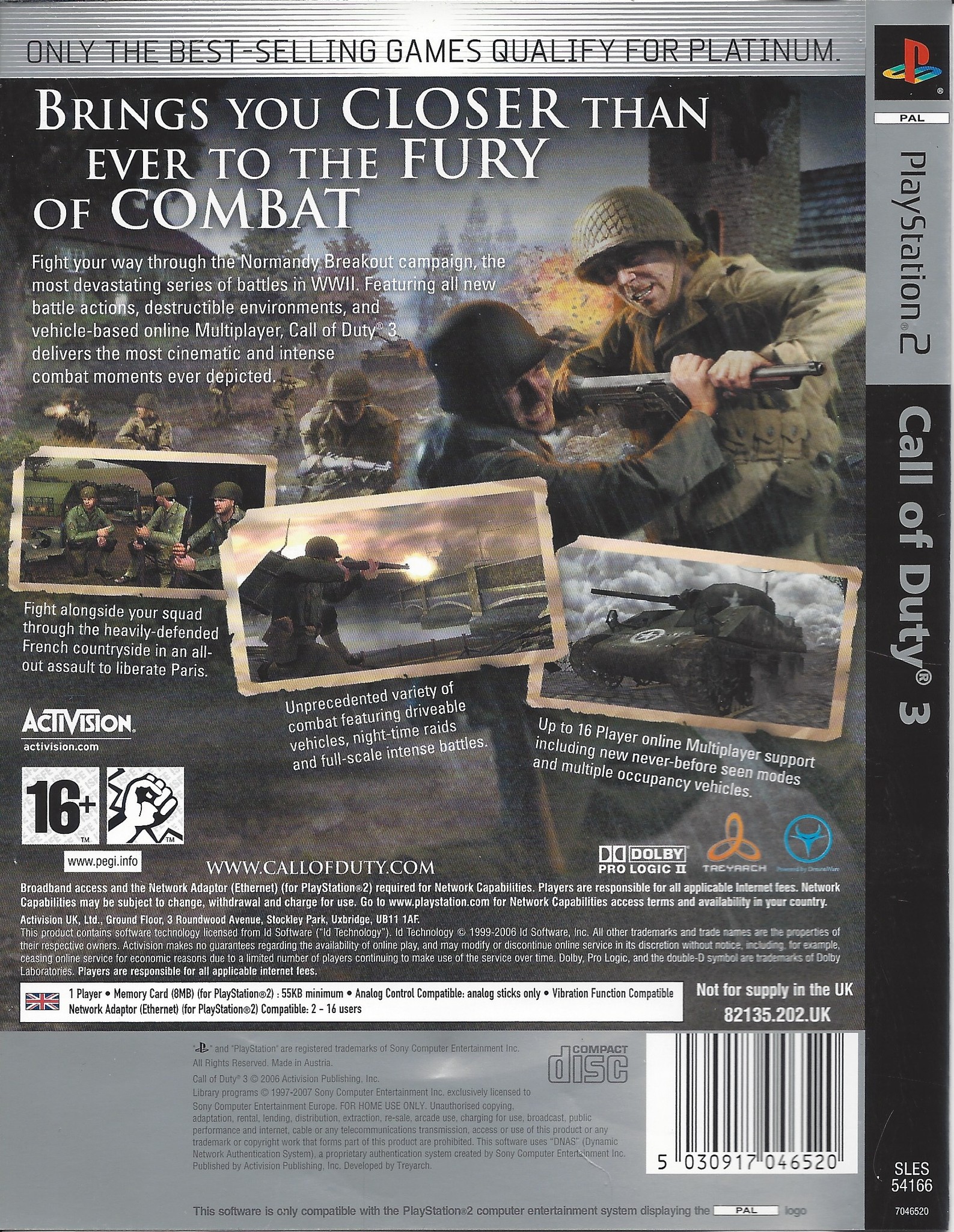 call of duty 3 ps2 online