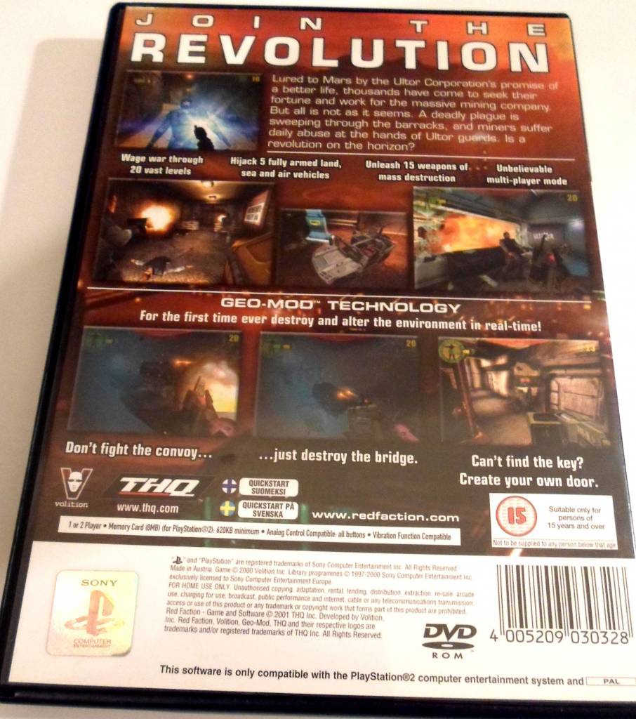 Red Faction Playstat!   ion 2 Ps2 Mit Box Und Anleitung Passion For - 