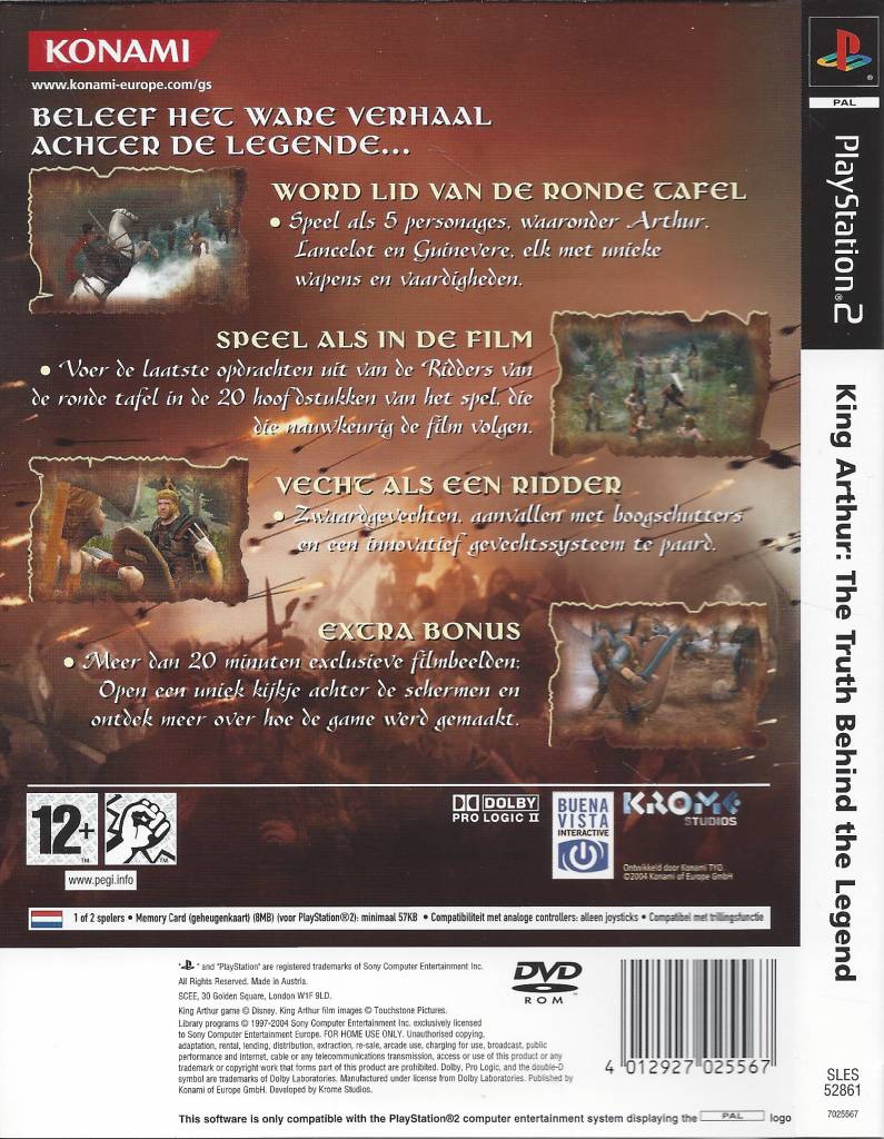 King Arthur The Truth Behind The Legend For Playstation 2 Ps2