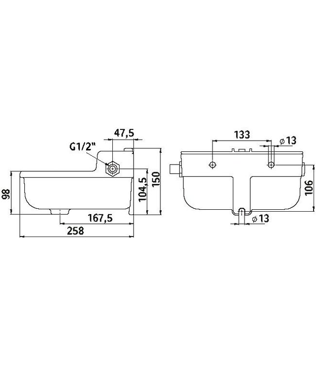 Schwimmer-Tränkebecken S195, emailliert