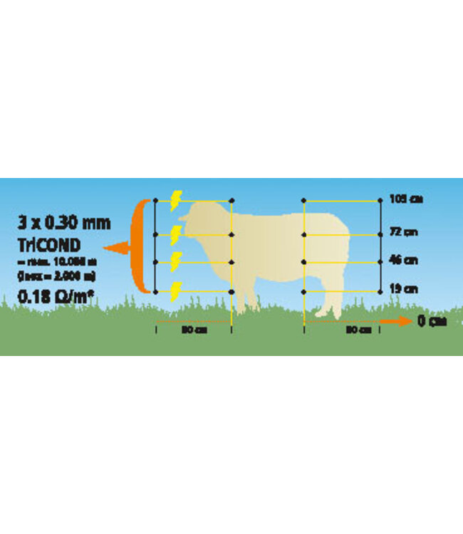 EasyNet Ersatzpfahl, 105 cm, Einzelspitze