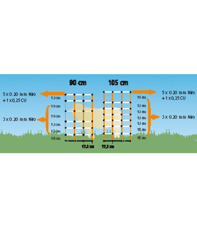 TopLine Net Ersatzpfahl, 105 cm, Einzelspitze