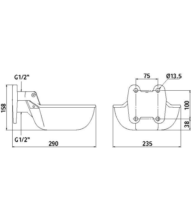 Guss-Tränkebecken G20, emailliert