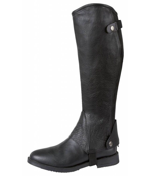 Minichaps Elasto, Leder Elastikeinsatz, schwarz, Gr.S