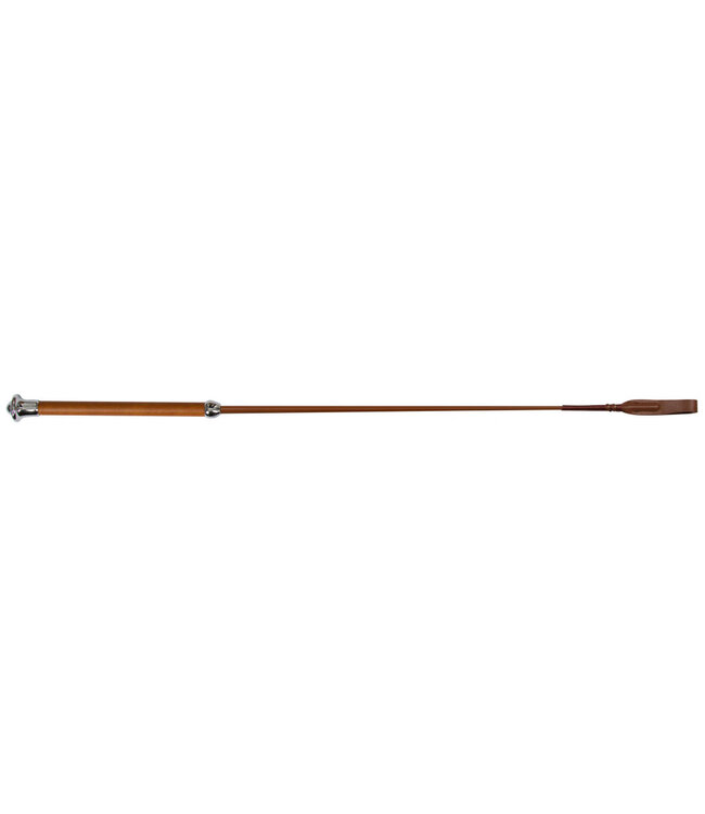 Springgerte cognac, 65 cm mit Ledergriff, mit Klatsche