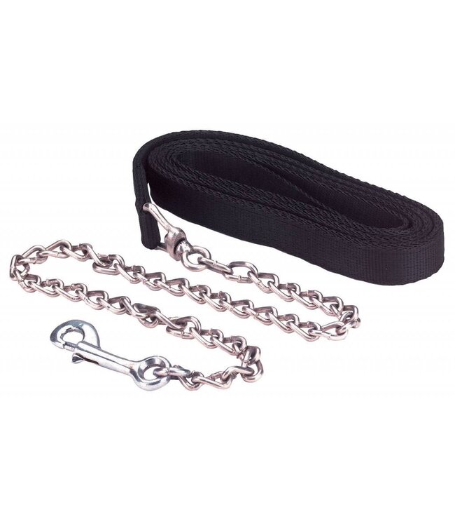 Führleine mit Kette, schwarz, 250cm