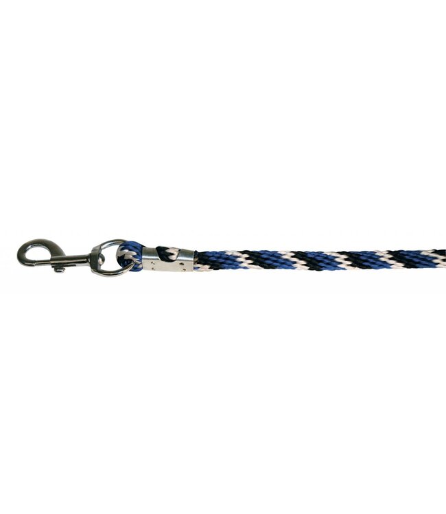 Führstrick Mustang Karabiner- haken, royalblau/schwarz/weiß