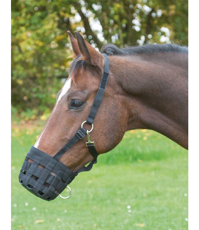 Maulkorb/Fressbremse Nylon, schwarz, Vollblut