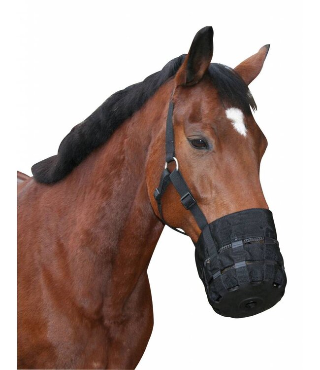 Maulkorb/Fressbremse Nylon, schwarz, Warmblut