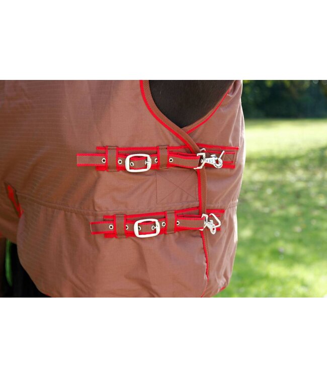 RugBe Protect SuperHighNeck darkbrown/red, 125cm