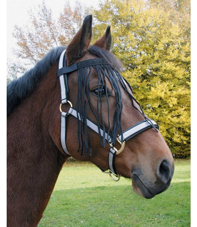 Fliegenfransenband mit Velcro- Verschluß, schwarz, Pony