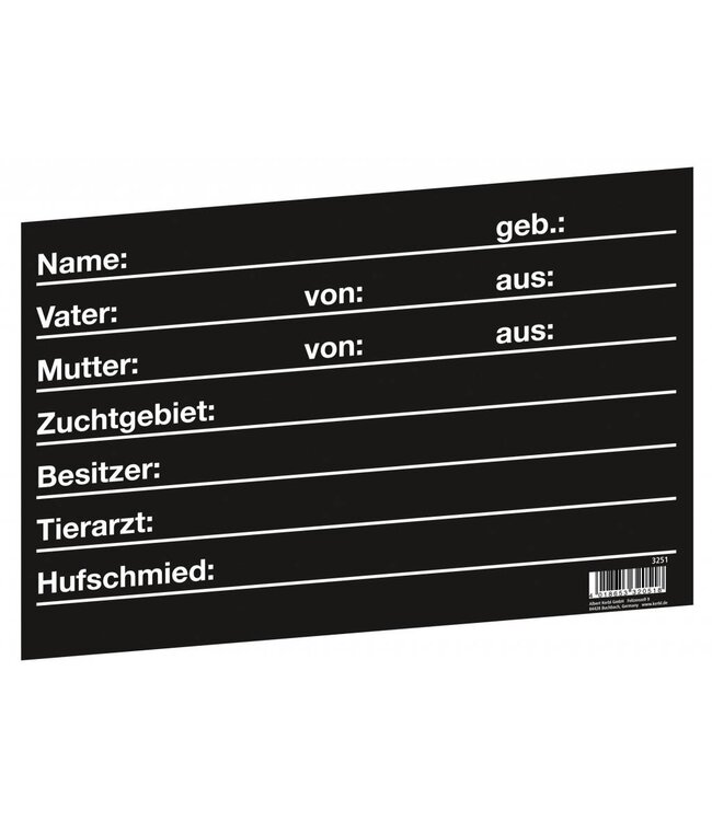 Pferdestalltafel 30 x 20 cm