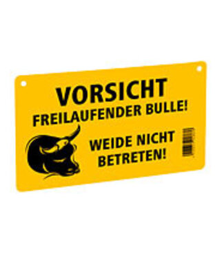 Euroguard Warnschild - Vorsicht freilaufender Bulle!