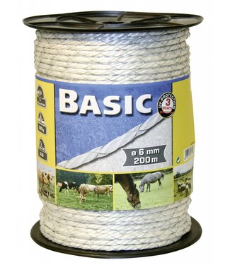 Euroguard Basic Classe,E-Seil, weiß, 6mm 200m, 2x 0,50 Fe verzinkt