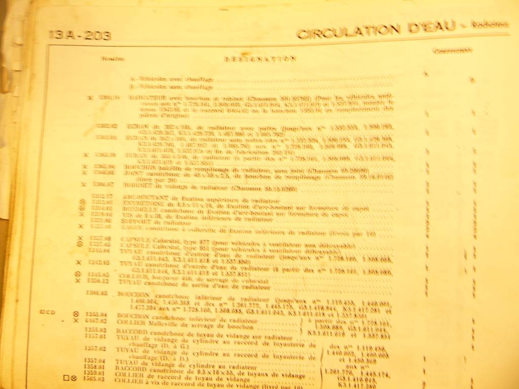 Peugeot 1350-12A Waterslang 203 A onder