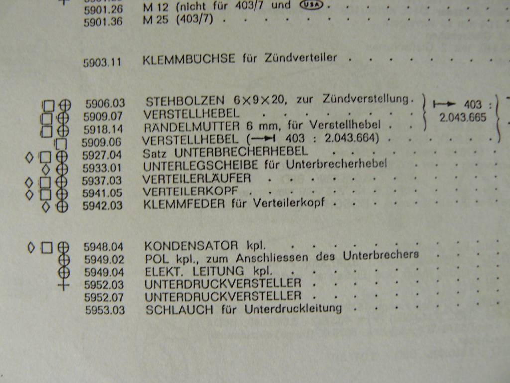 SEV Marchal 5927-04 Contactpunten SEV voor 203 en 403