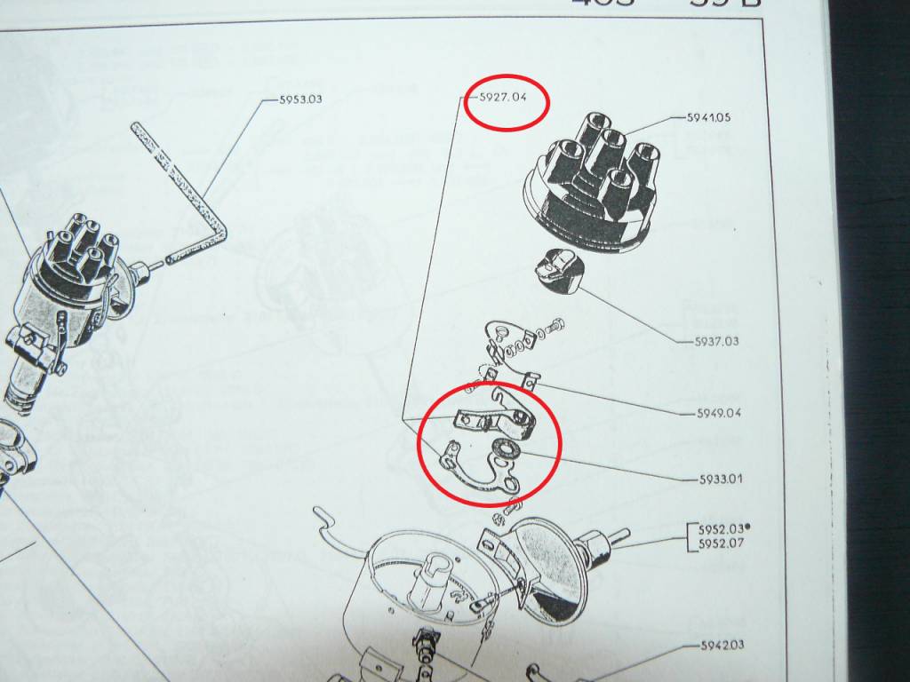 SEV Marchal 5927-04 Contactpunten SEV voor 203 en 403