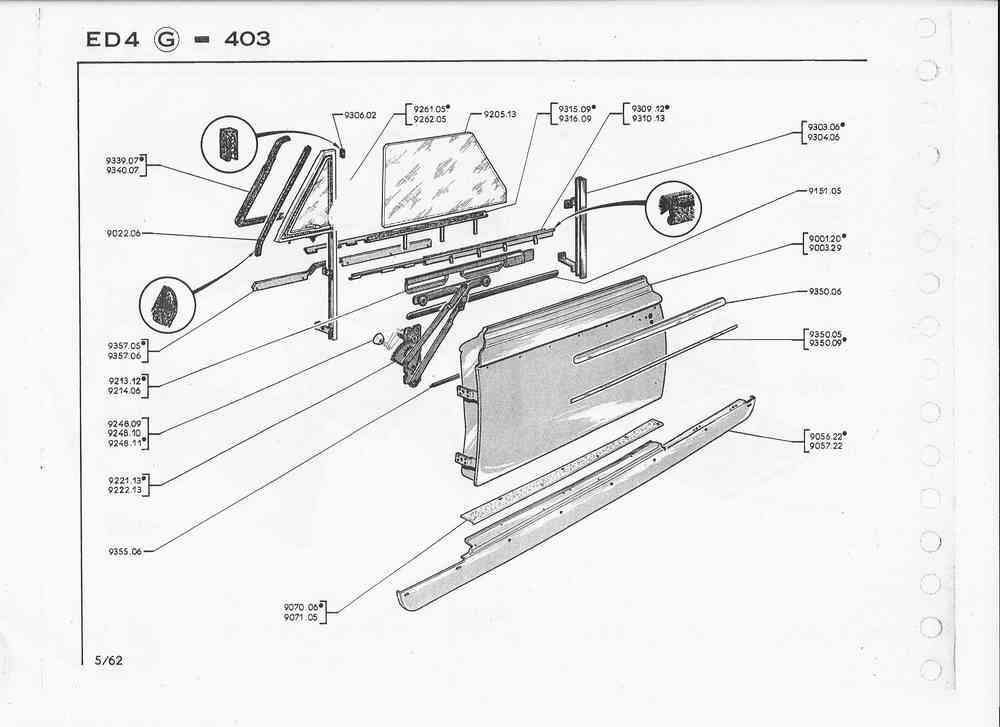 APH 9022-06 set A stijl rubbers 403 cabriolet