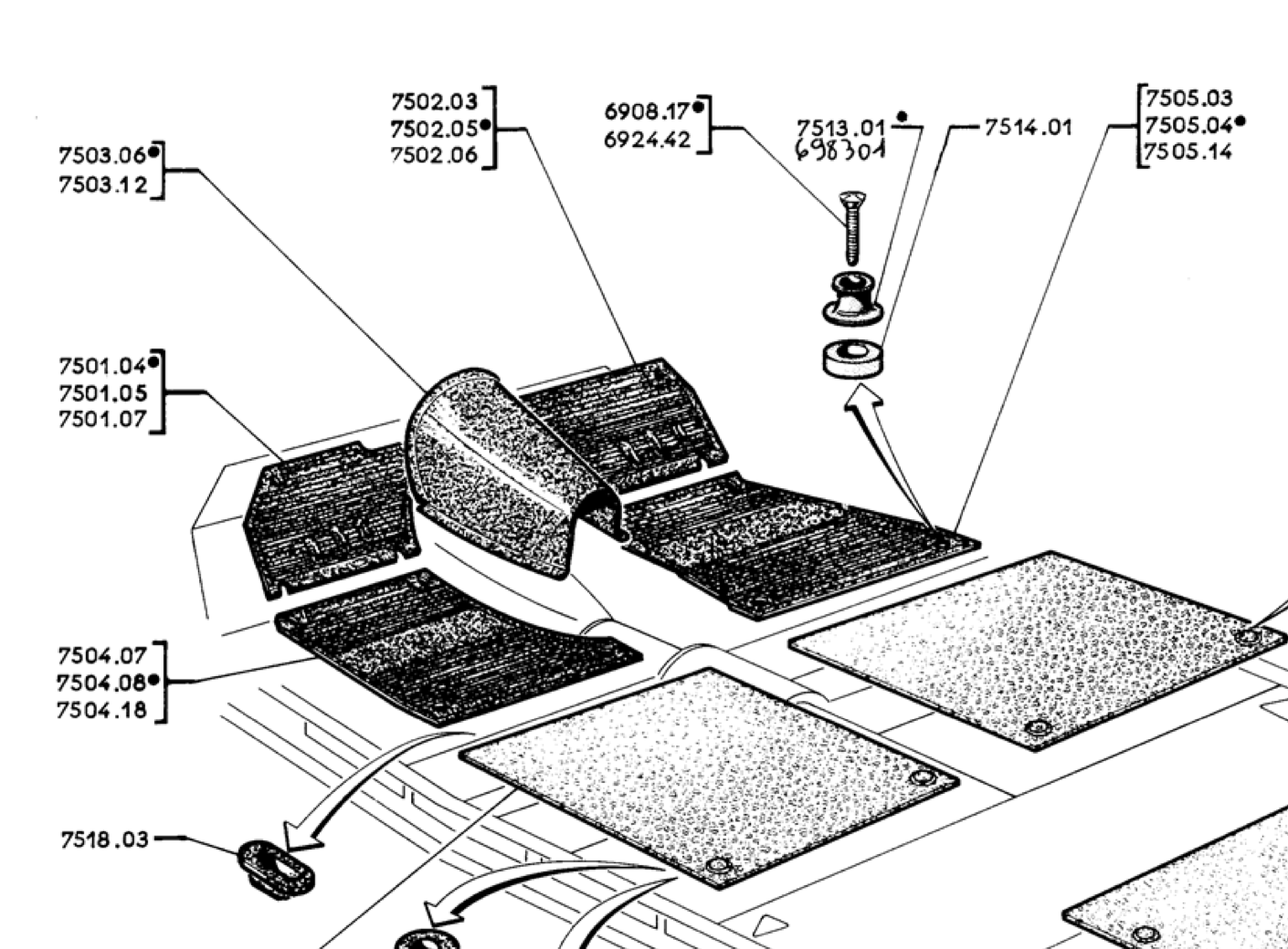 APH 7501-00 Set rubber matjes 203 voorzijde