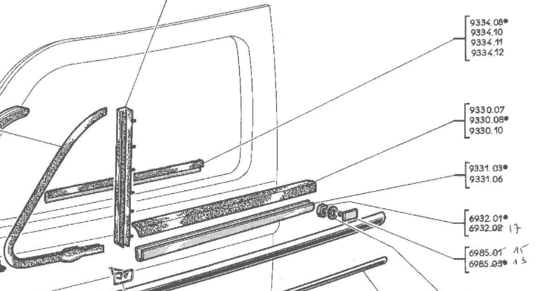 APH 9330-00 raamafdichting set onder 203 & 403