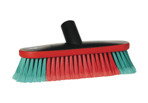 ProNano Vikan Transport washing brush 27cm with water flow rubber bumper oval black soft fibers