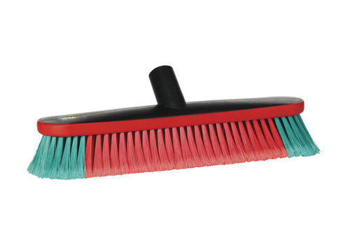 ProNano Vikan Transport washing brush 37cm with water flow rubber bumper oval black soft fibers