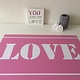 Bureau onderlegger LOVE in roze en wit, GIRLS love it
