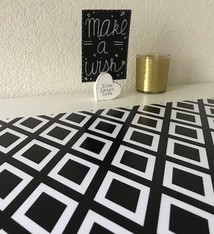 Bureau onderlegger Zwart-Wit scandinavisch patroon