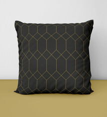 Kussen goud/zwart