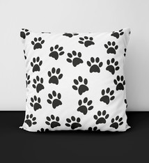 Kussen pootafdruk zwart