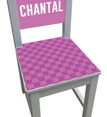 Kinderstoel roze/paars geblokt