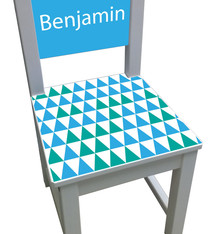 Kinderstoel blauw/groen driehoek