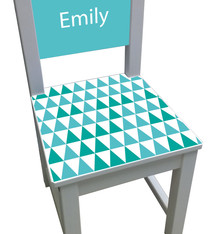Kinderstoel turquoise/groen driehoek