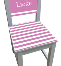 Kinderstoel roze strepen zitting