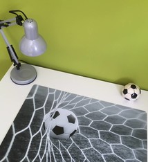 Bureau onderlegger voetbal GOAL zwart wit