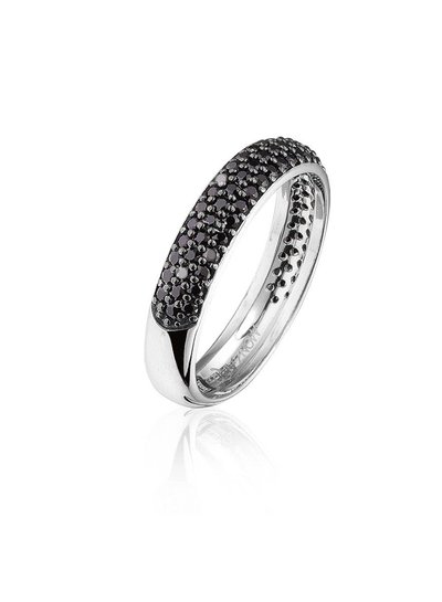 Zilveren ring met zwarte Swarovski bergkristallen | Ringen | Sieraden online bestellen | Fuva.nl