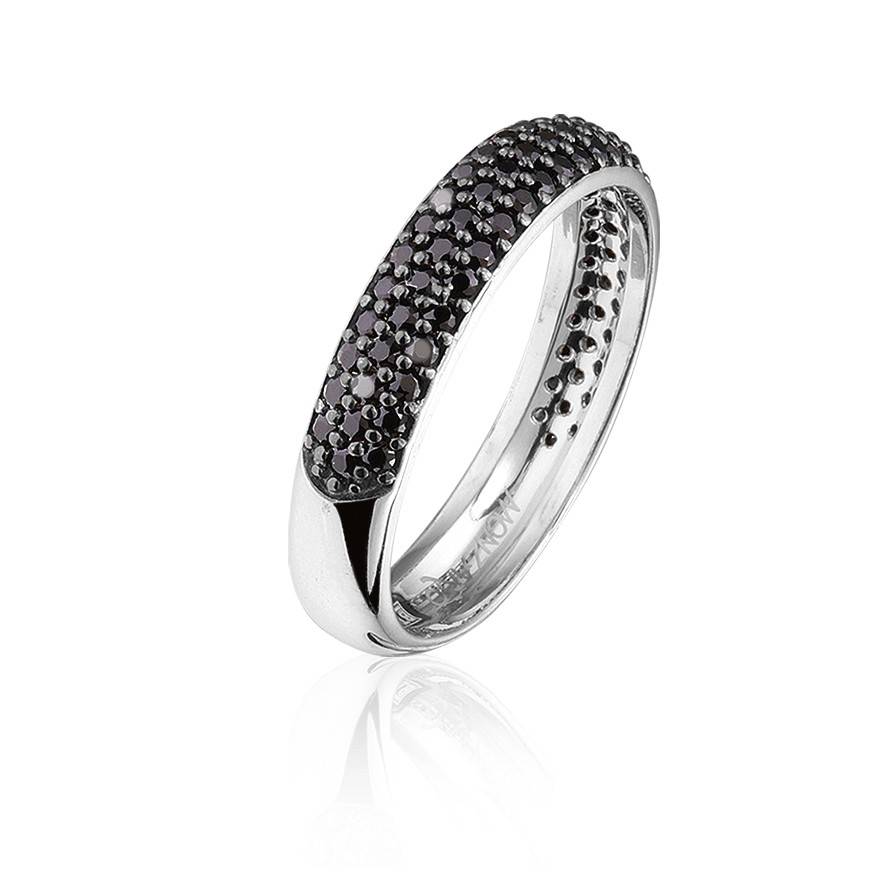 viel kussen incident Zilveren ring met zwarte Swarovski bergkristallen | Ringen | Sieraden online  bestellen | Fuva.nl -