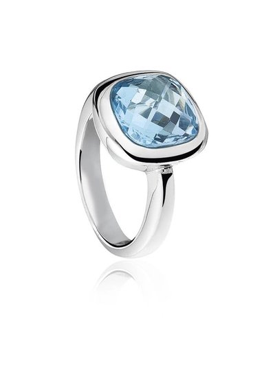 Zilveren ring met vierkante blauwe Topaas steen | Ringen | Sieraden online bestellen | Fuva.nl