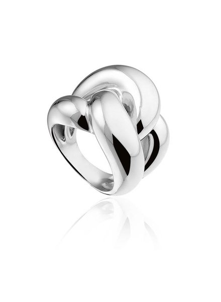 Zilveren ring in knoopvorm