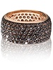 Zilver rose vergulde ring met bruine Swarovski bergkristallen | Ringen | Sieraden online bestellen | Fuva.nl