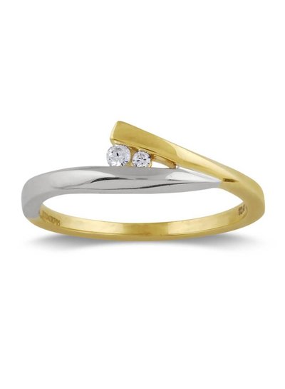 Geel/witgouden ring (14 Krt) met 2 Diamanten | Trouw- Verlovingsring | Ringen | Sieraden online bestellen | Fuva.nl