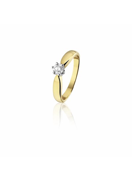 Gouden ring met 0,23ct. Diamant