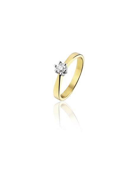 Gouden ring met 0,24ct. Diamant
