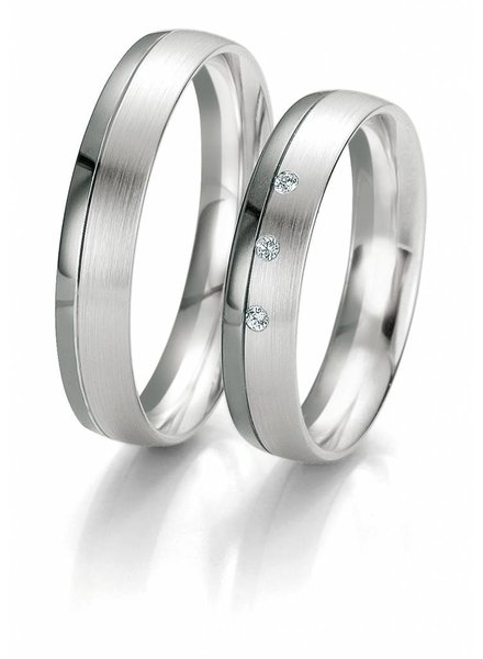 Trouwringen Black & White met 3 Diamanten