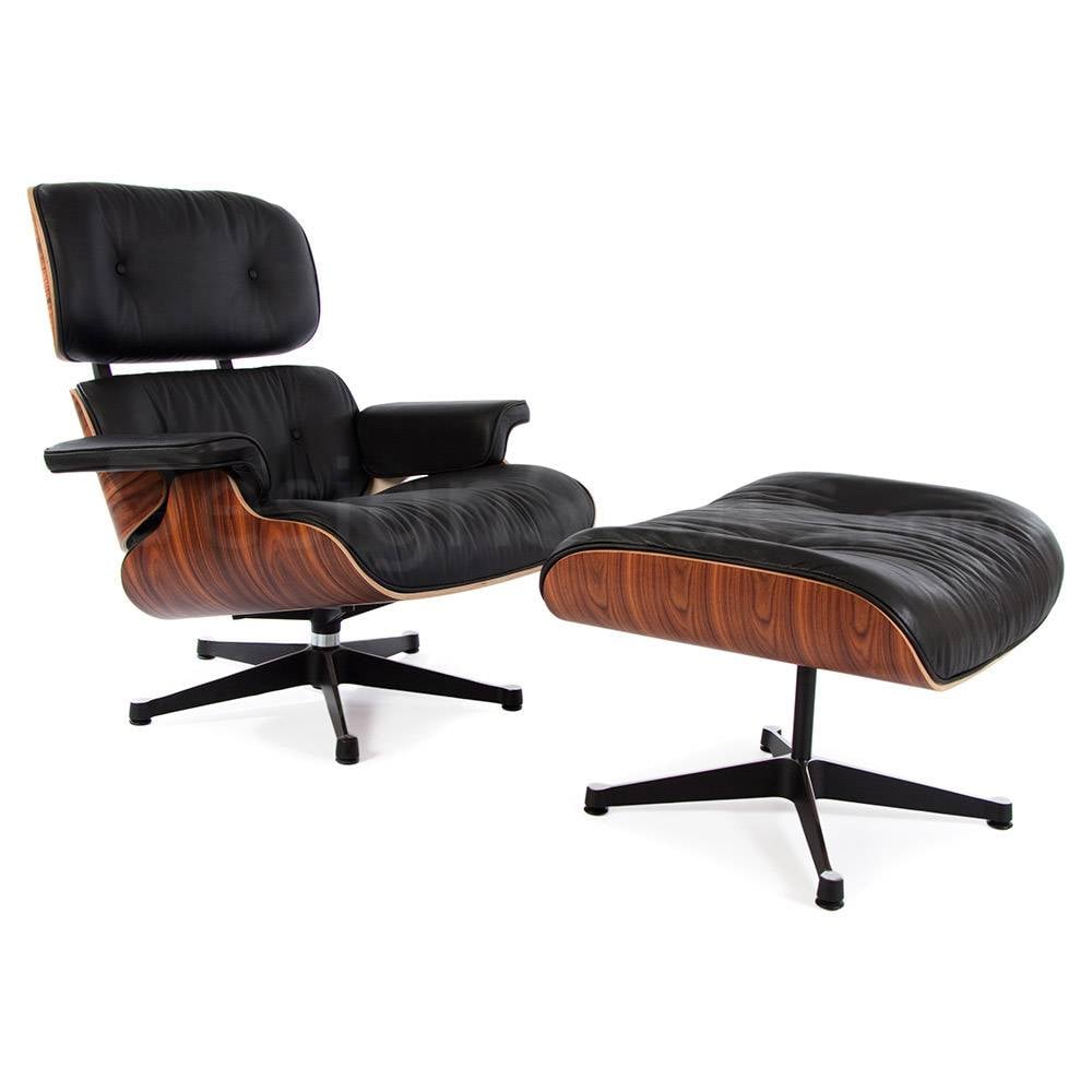 Eames Lounge Chair Rosewood Zwart - Design42