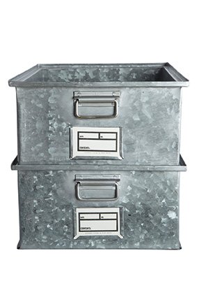 House Doctor Stapelbare opberger met handvatten en label