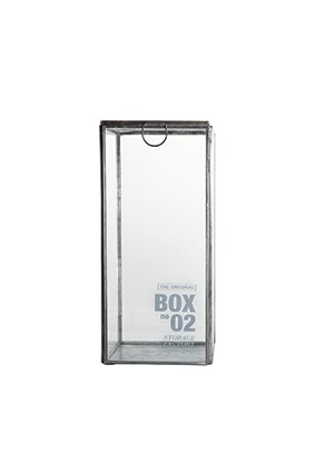 House Doctor Hoge glazen opbergbox met deksel met opschrift the original BX02